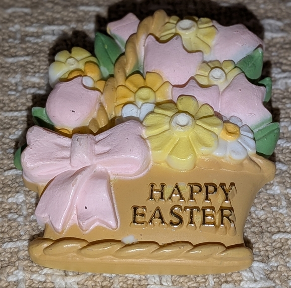Vintage Pastel Easter Flower Basket Brooch - Picture 3 of 5